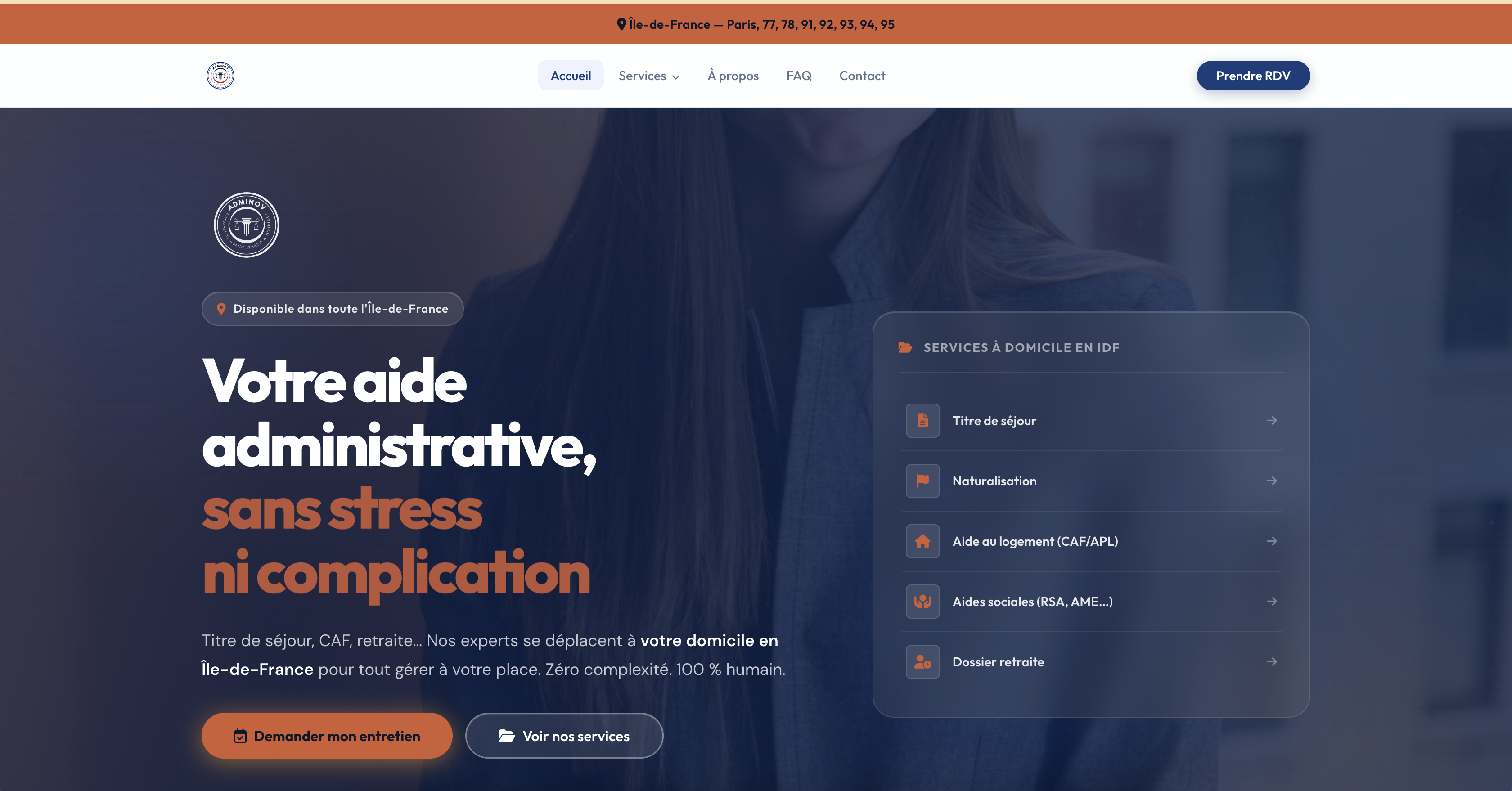 Adminov – site web & identité